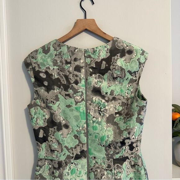 Lela Rose Blue Green Jacquard Printed Mini Dress Small - Picture 8 of 12